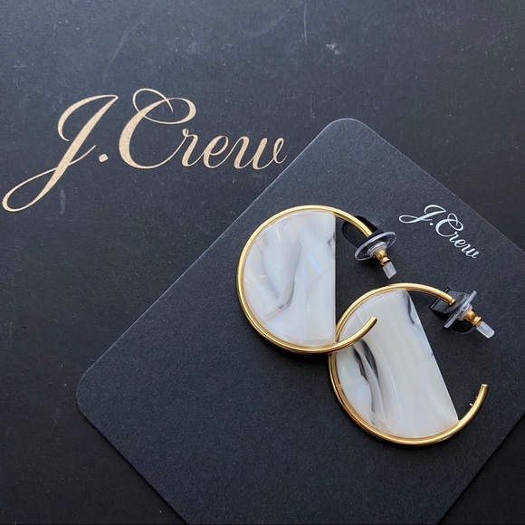 New J. Crew Acetate hoop earrings - Picture 1 of 9